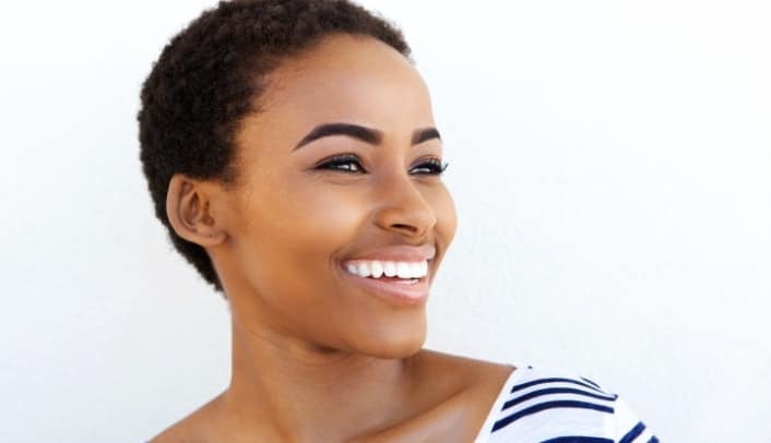 lady smiling with veneers